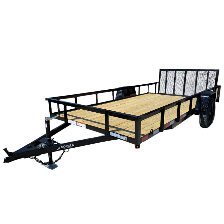 6'4" x 14 Utility Trailer Dovetail With Gate Powder Coated 3,500lb Axle image 0