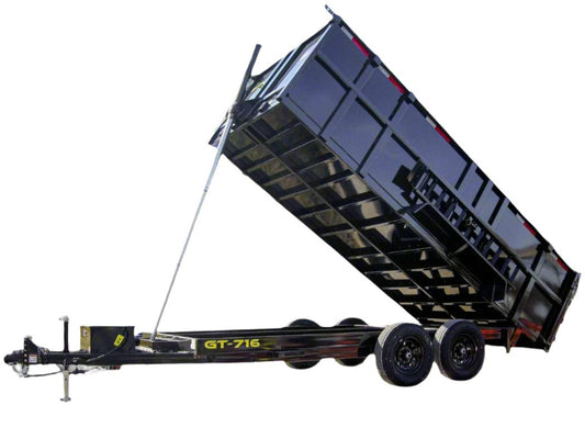 7x16 Telescopic Dump Trailer with 4ft Sides (2) 7K Axles 14k GVWR image 0