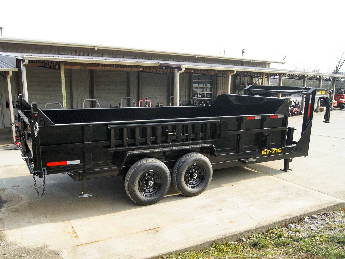 7x16 Gooseneck Telescopic Dump Trailer with 2ft Sides (2) 7K Axles image 6