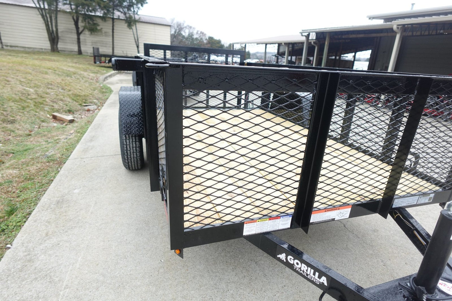5x10 Dovetail Utility Trailer 2ft Mesh 3500lb Axle image 11
