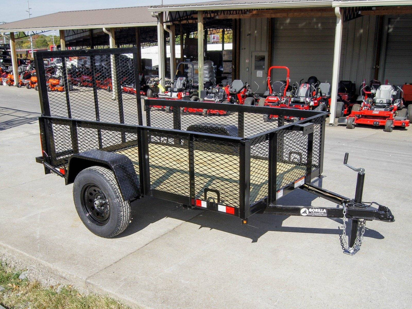 5x8 Straight Deck Utility Trailer with 2ft Mesh Side 3500lb Axle image 5