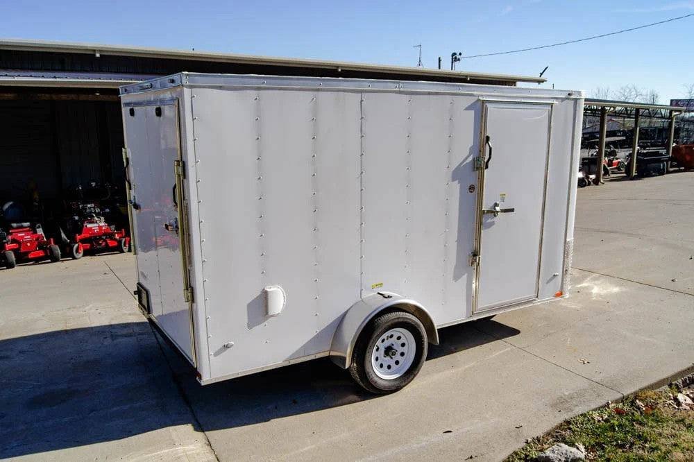 6x12 Flat Nose White Enclosed Trailer 3,500lb Axle image 6