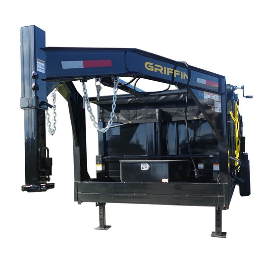 7x16 Gooseneck Telescopic I-Beam Dump Trailer 4ft Sides (2) 7K Axles image 0