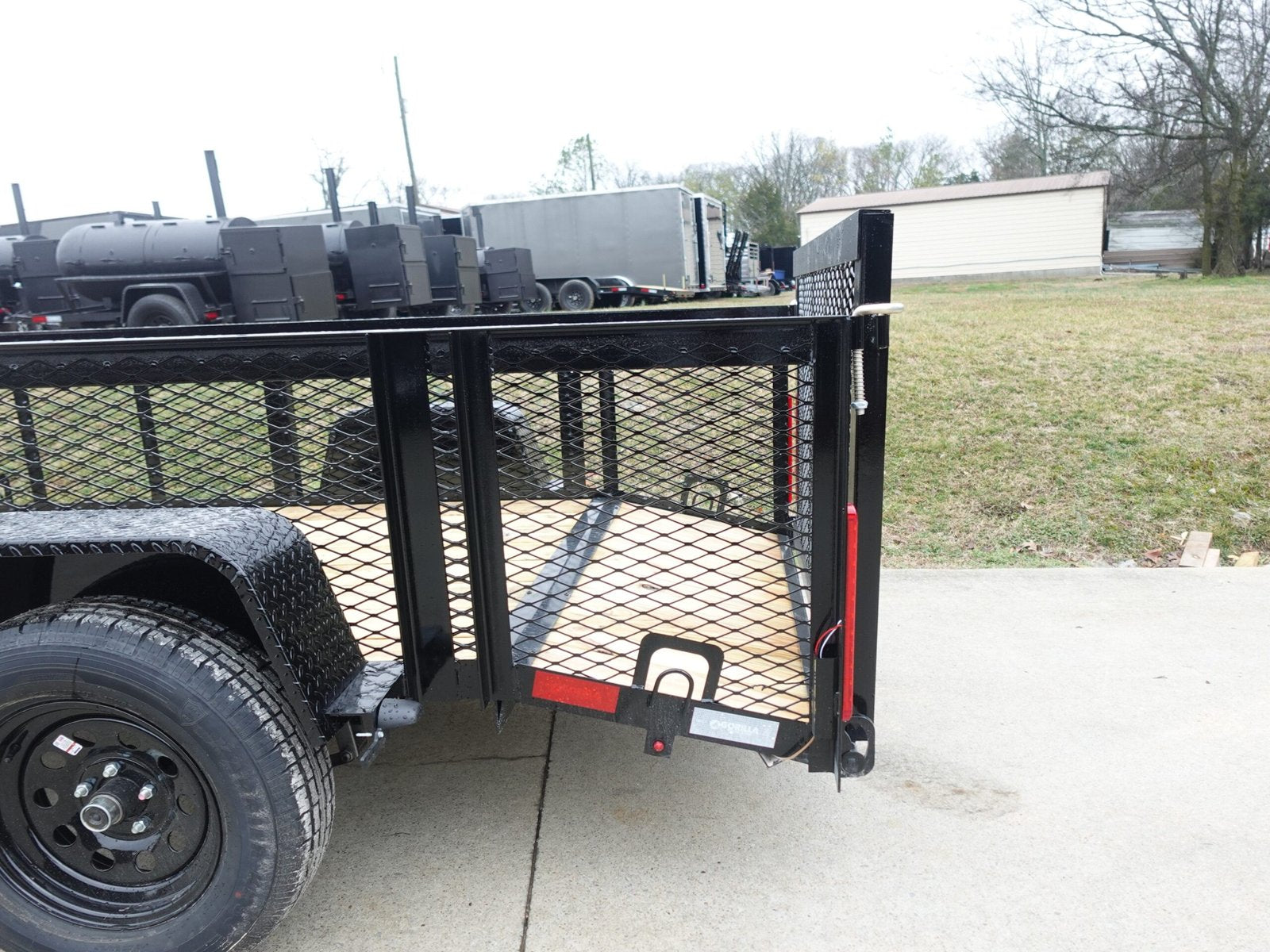5x10 Dovetail Utility Trailer 2ft Mesh 3500lb Axle image 4