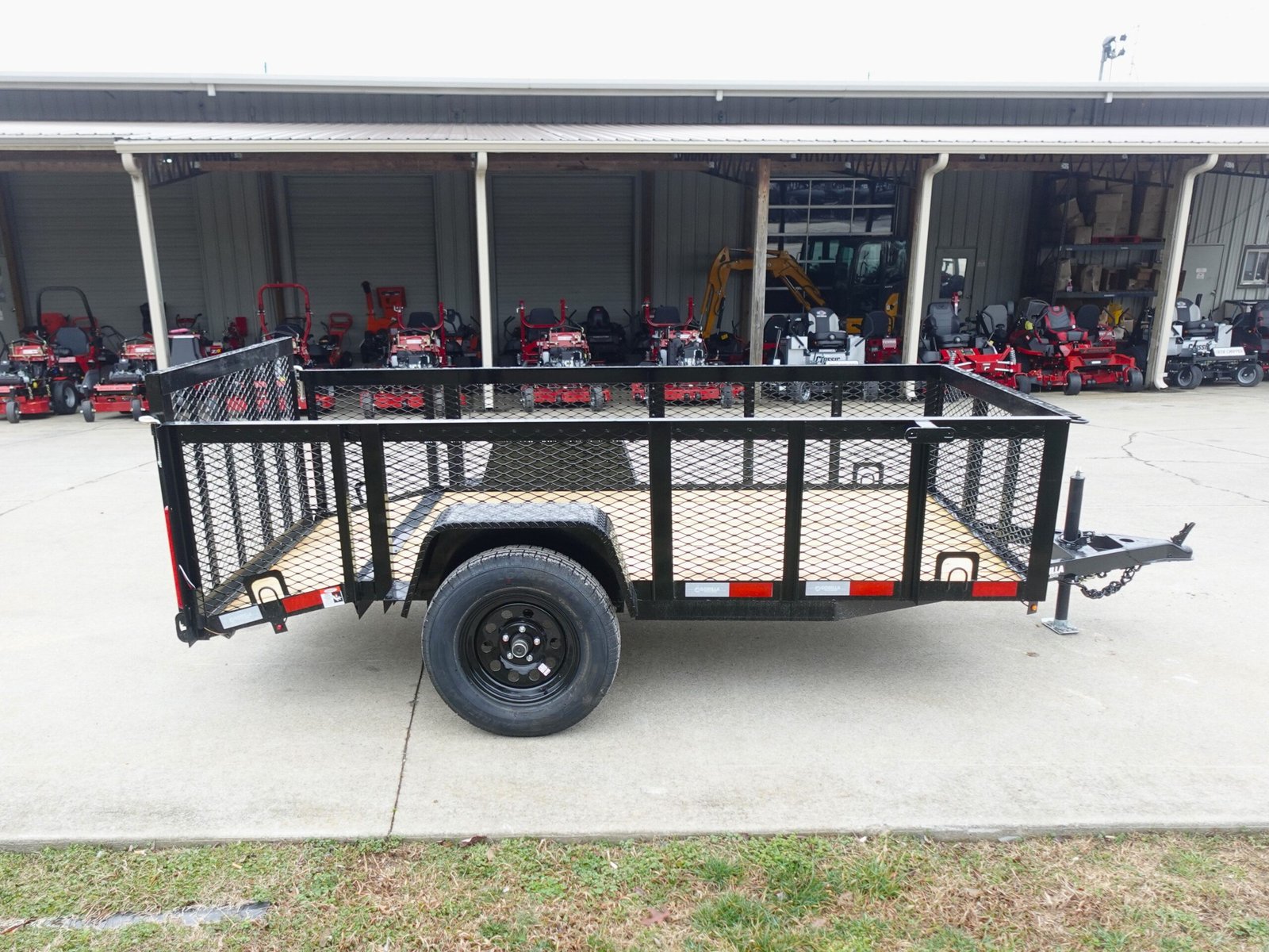 5x10 Dovetail Utility Trailer 2ft Mesh 3500lb Axle image 8