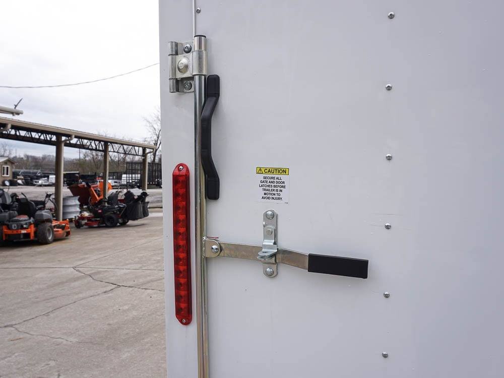 6' X 12' White Enclosed V-Nose Trailer with Diamond Plate Floor Storage image 10