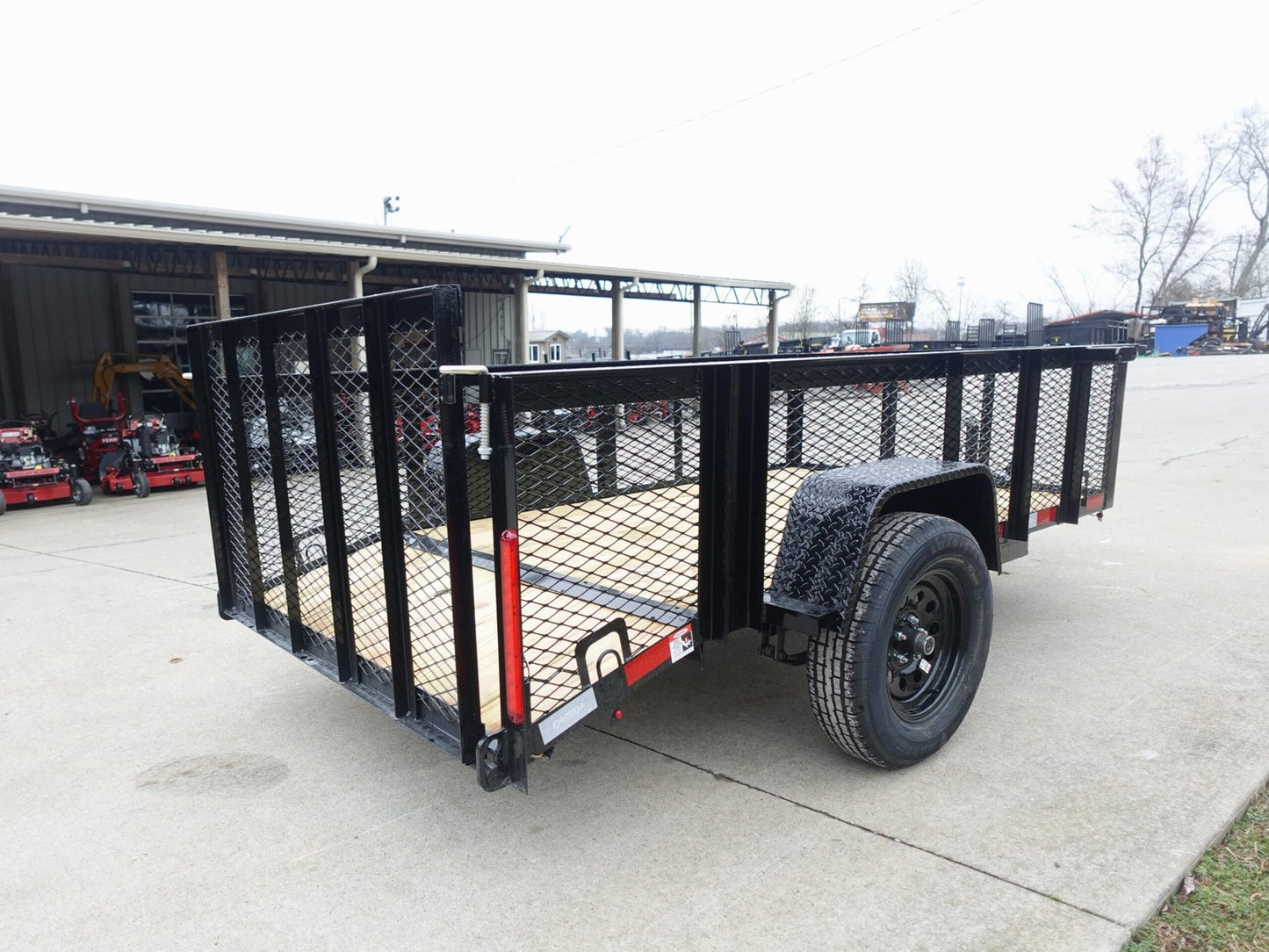 5x10 Dovetail Utility Trailer 2ft Mesh 3500lb Axle image 7