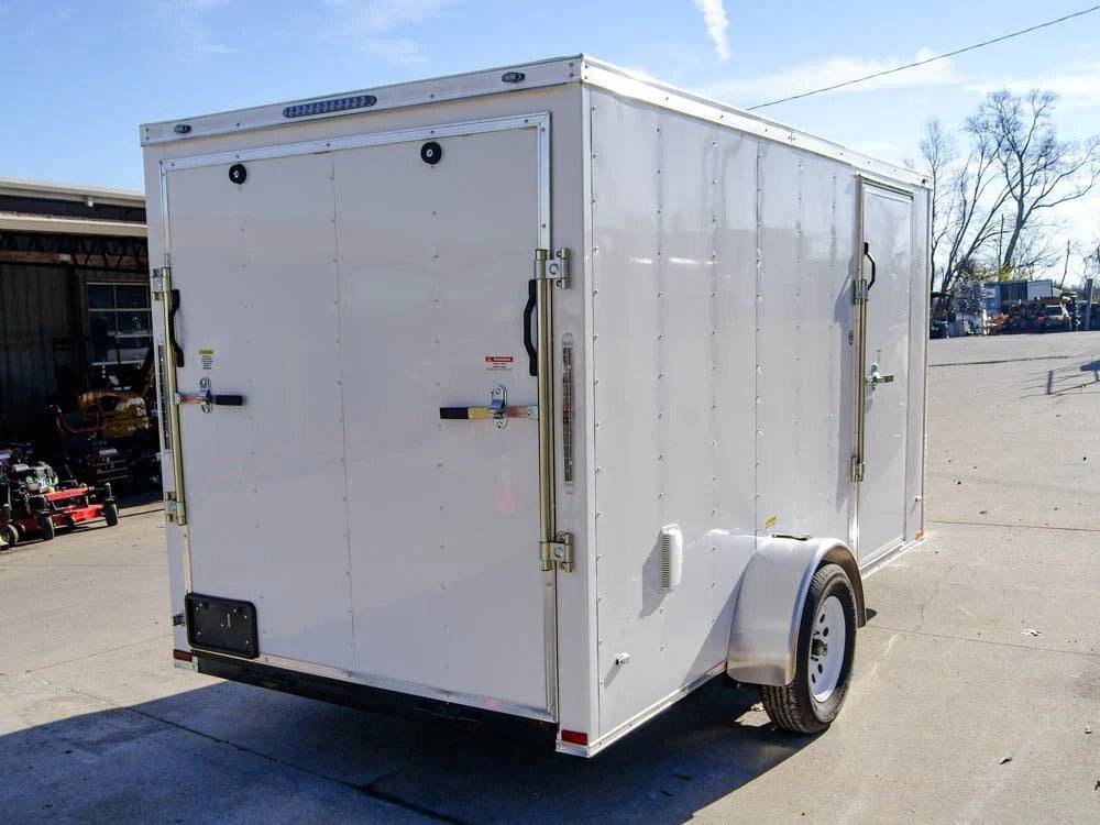 6x12 Flat Nose White Enclosed Trailer 3,500lb Axle image 5