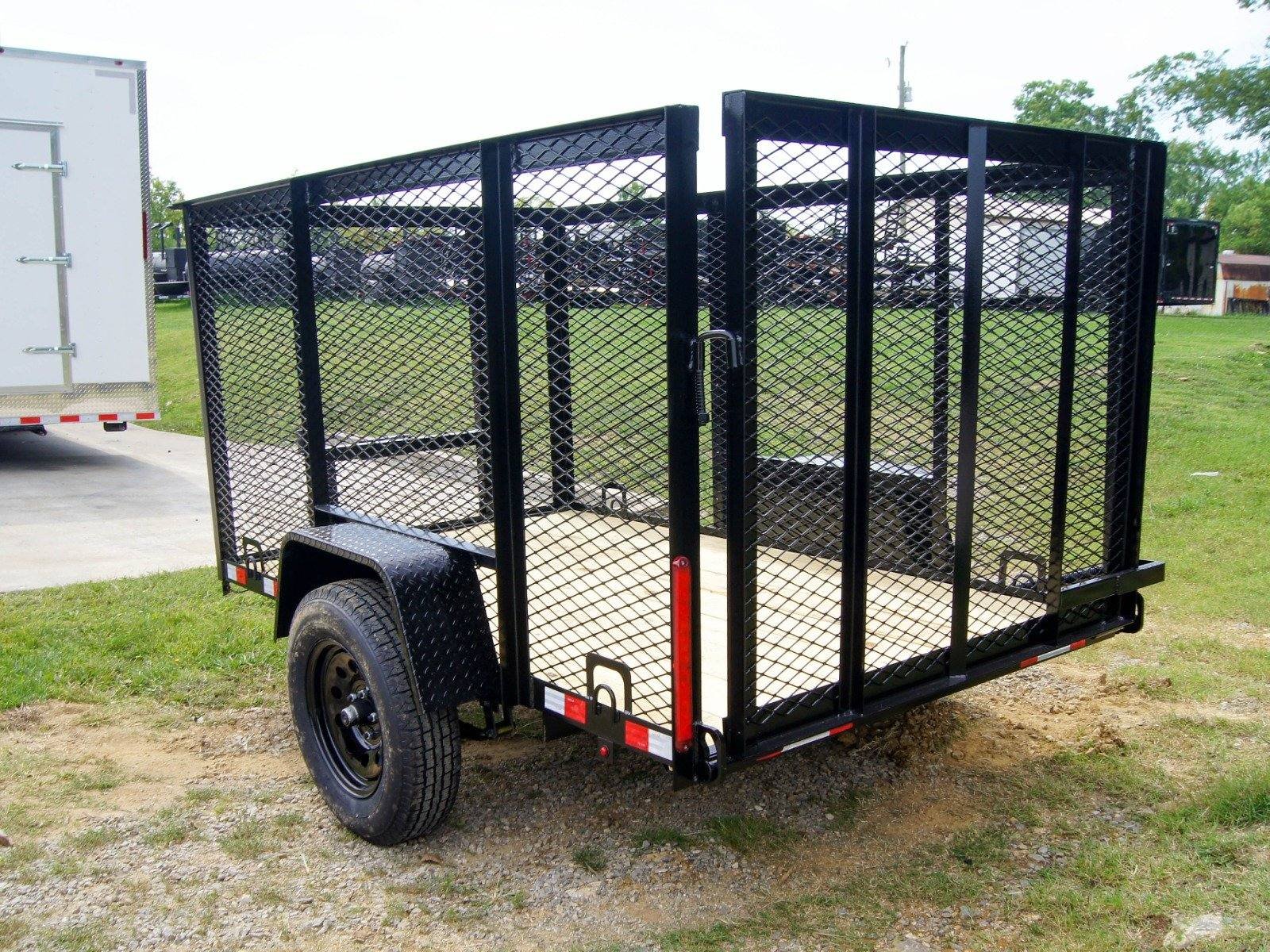 5x8 Straight Deck Utility Trailer with 4ft Mesh Side 3500lb Axle image 2