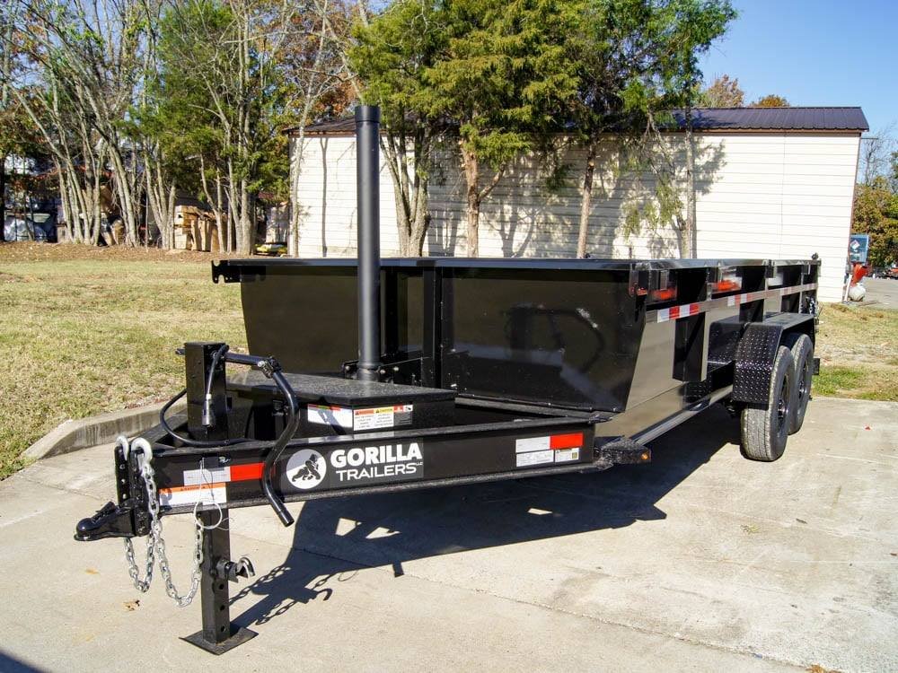 7x16 Gorilla Telescopic IBeam Dump Trailer with 2ft Sides (2) 7K Axles image 1