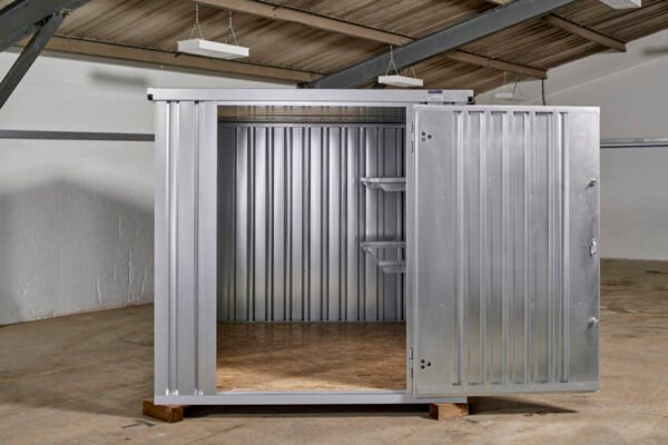3M X 2.1M Flat Pack Storage Container – Galvanised image 4