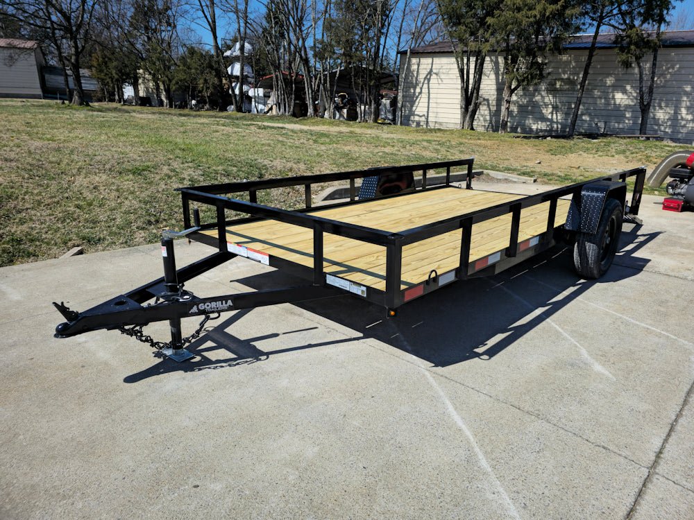 6'4" x 14 Utility Trailer Dovetail With Gate Powder Coated 3,500lb Axle image 1