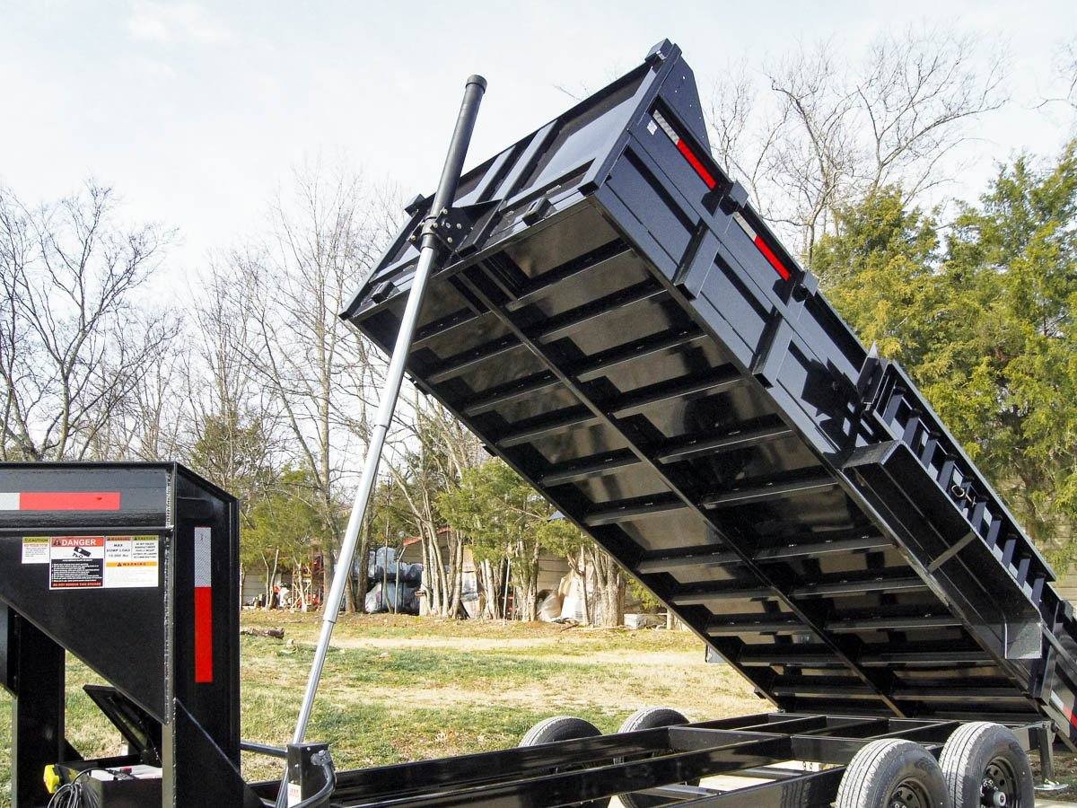 7x16 Gooseneck Telescopic Dump Trailer with 2ft Sides (2) 7K Axles image 14