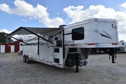2018 Lakota Charger LQ Stock Trailer with 9′ Short Wall image 0