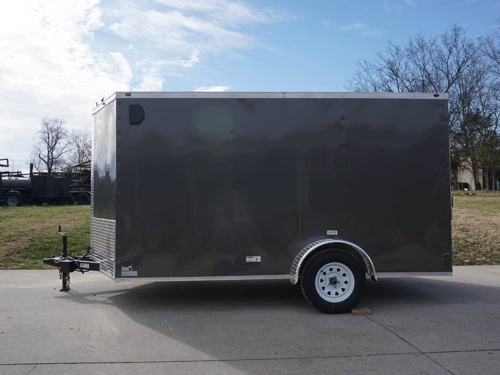7x12 Enclosed Charcoal Trailer with Silver ATP 3500lb Axle Storage image 2