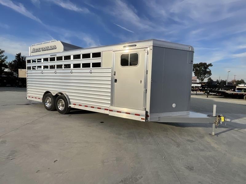 NEW 2024 Elite Trailers 5 Horse Stock Combo BP Horse Trailer image 1