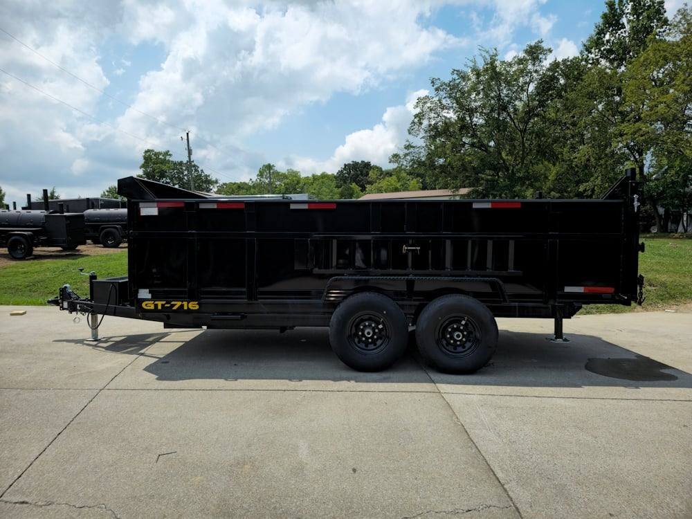 7x16 Hydraulic Dump Trailer with 3ft Sides (2) 7K Axles image 3