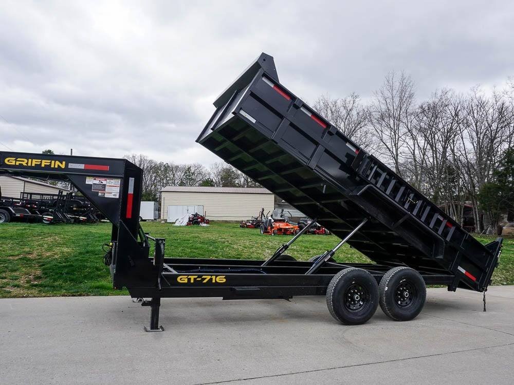 Hydraulic 7'x16' 2ft Side Gooseneck Dump Trailer (2) 7K Axles image 20