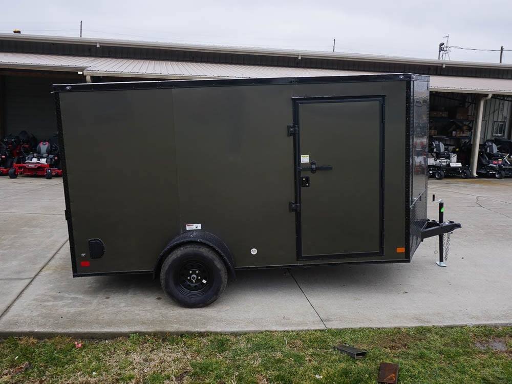 7x12 Enclosed Trailer Charcoal V-Nose Blackout Package 3,500lb Axle Storage image 7