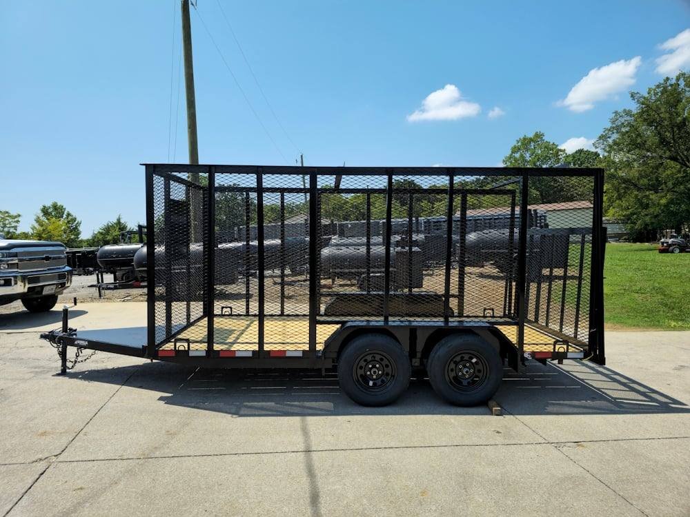 6.4' x 14' (2) 3500 Axles Leaf Cage Debris Loader Utility Trailer image 2