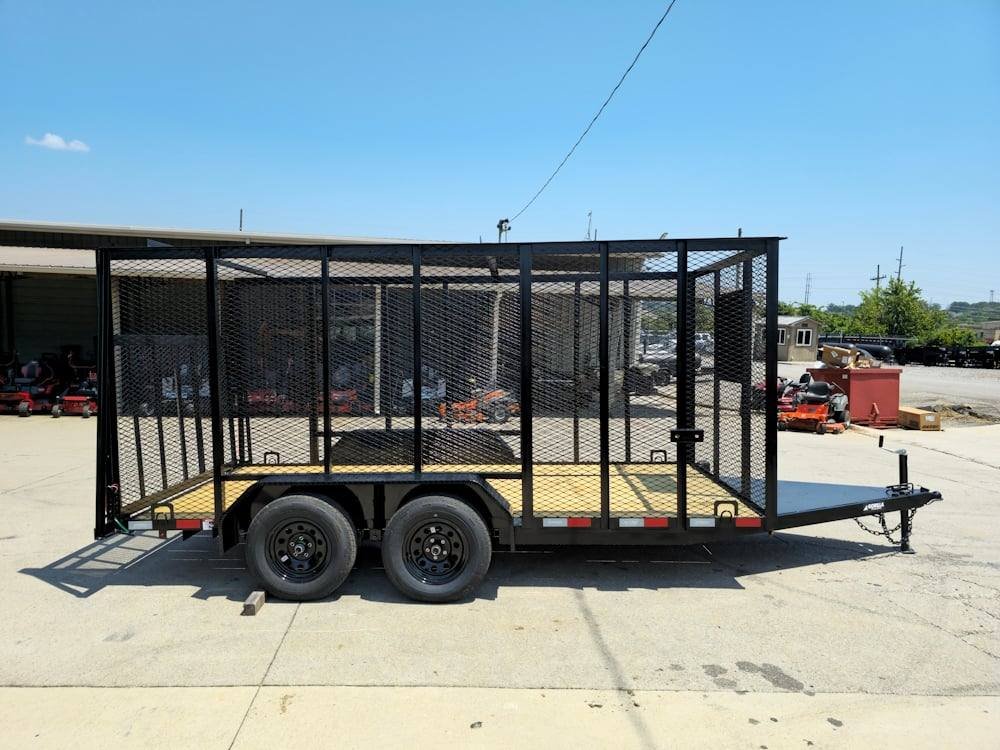6.4' x 14' (2) 3500 Axles Leaf Cage Debris Loader Utility Trailer image 6