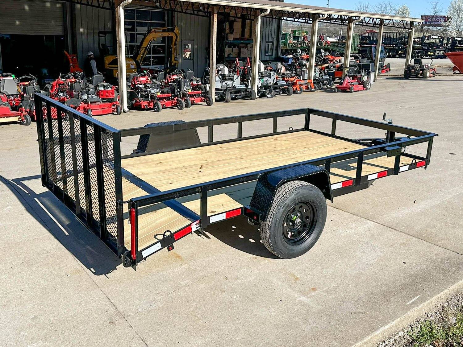 6'4" x 12 Powder Coated Dovetail Utility Trailer 3500lb Axle Powder Coated image 7