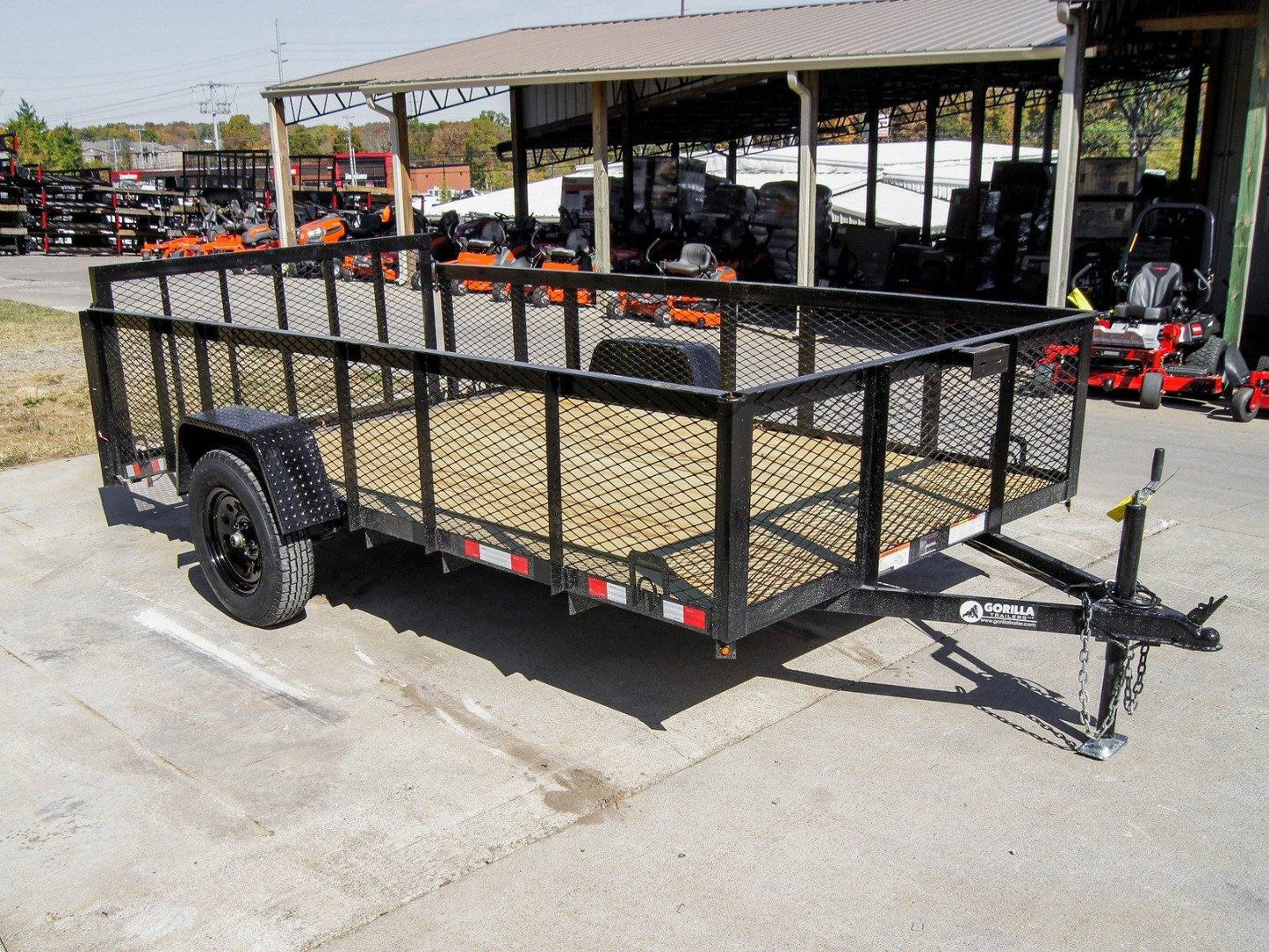 6.4x12 Dovetail Utility Trailer 2ft Mesh Side 3,500lb Axle image 7