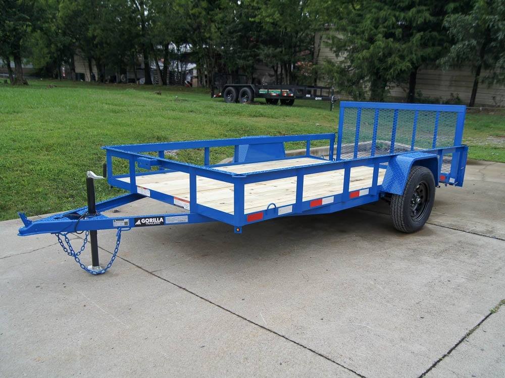 6'4" x 12 Powder Coated Dovetail Utility Trailer 3500lb Axle Powder Coated image 4