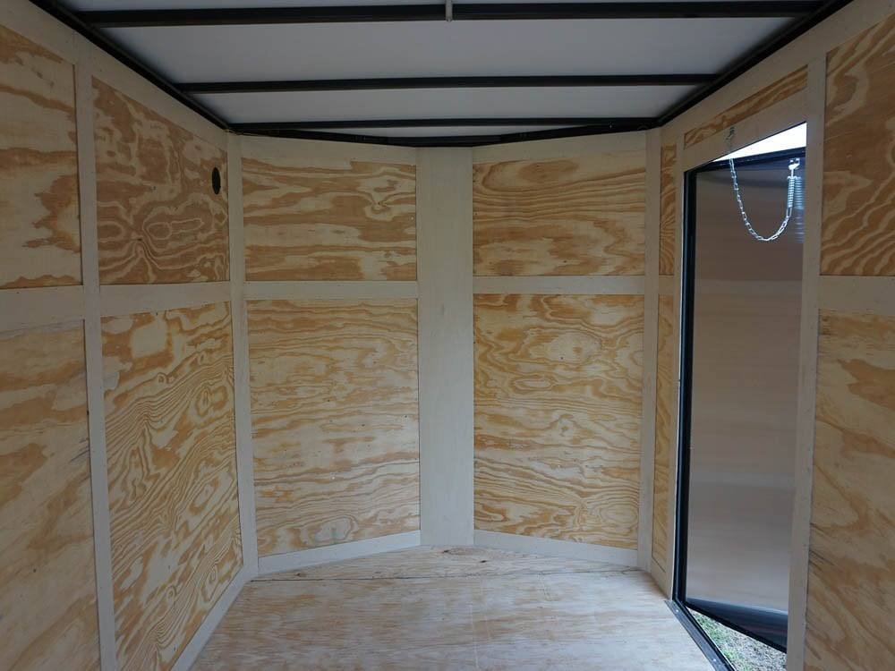 6x12 Enclosed Trailer Red V-Nose Blackout Package 3,500lb Axle Storage image 19