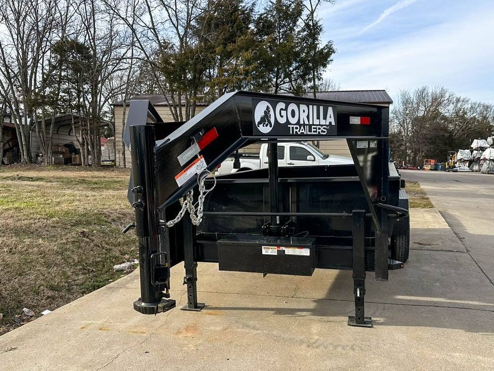 7x14 Gorilla Telescopic Gooseneck IBeam Dump Trailer 2ft Sides (2) 7K Axles image 1