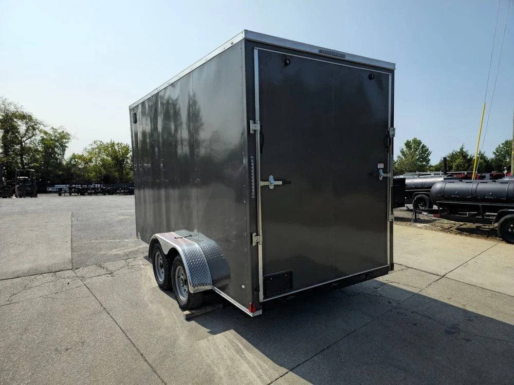 7' x 14' Charcoal Gray Enclosed Trailer 8ft Interior image 4