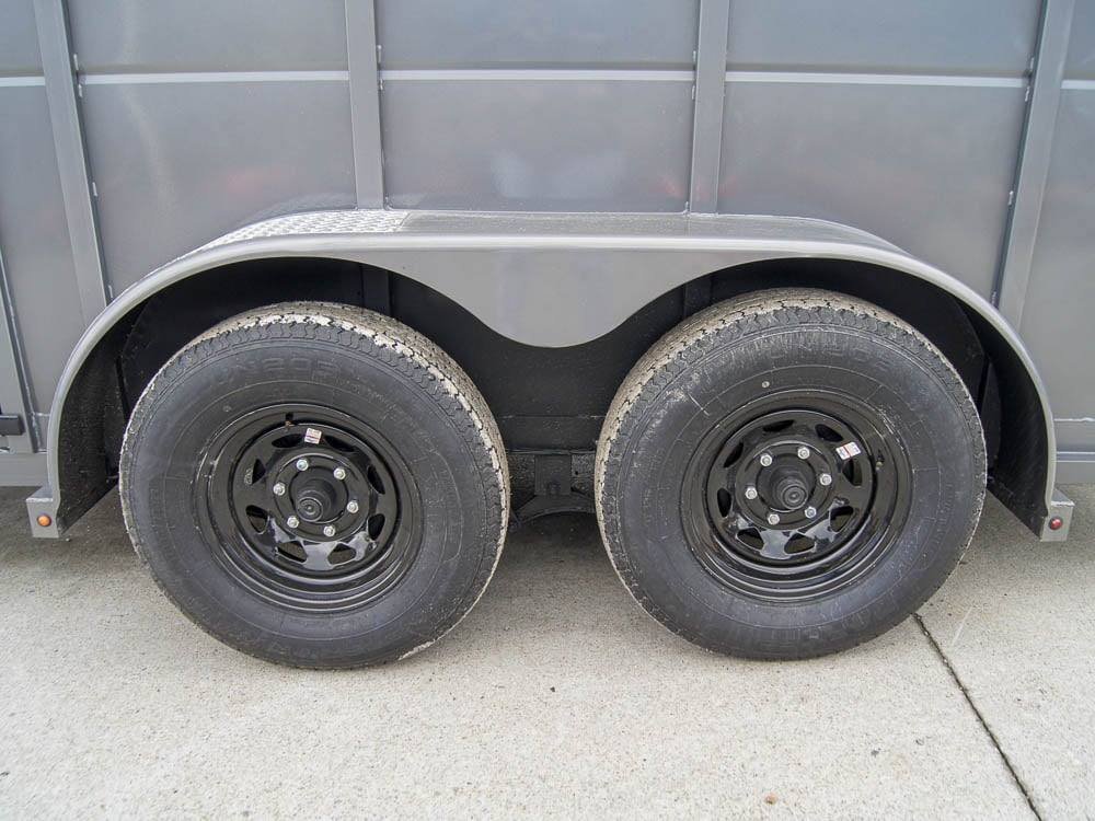 14ft Charcoal Horse Livestock Cattle Trailer (2) 3,500lb Axles with Dressing Room image 10