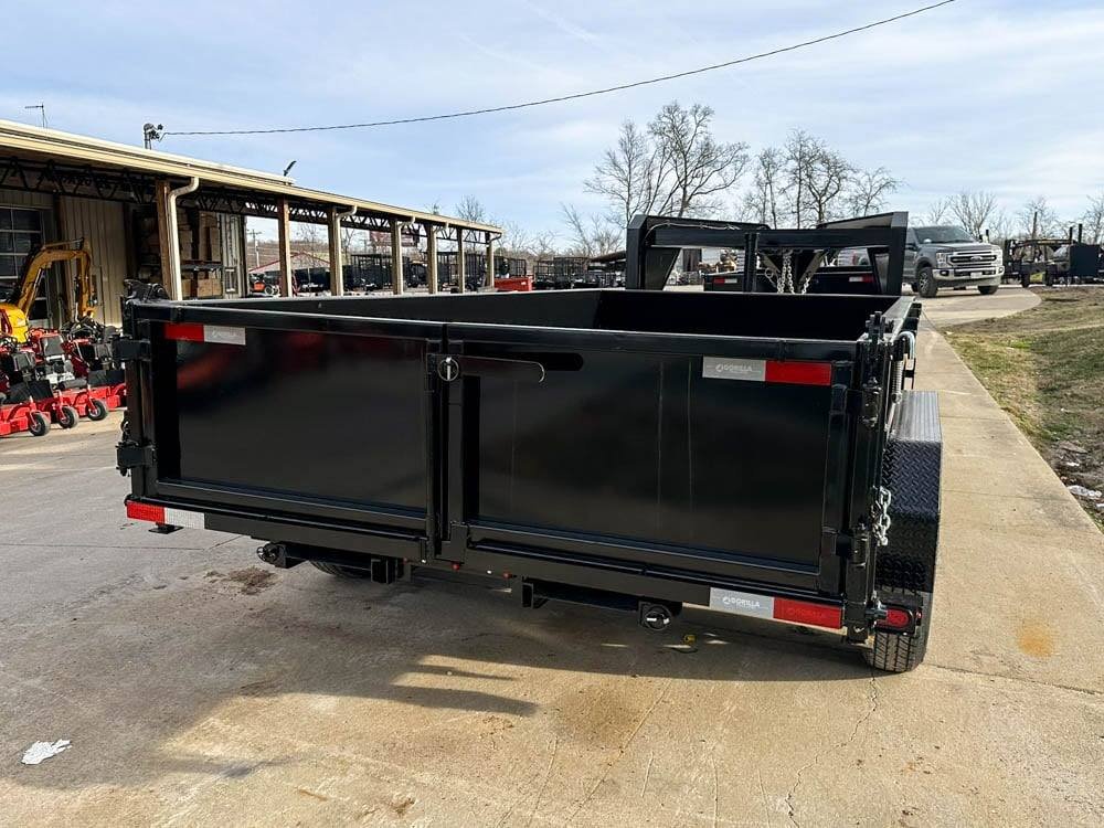 7x14 Gorilla Telescopic Gooseneck IBeam Dump Trailer 2ft Sides (2) 7K Axles image 3