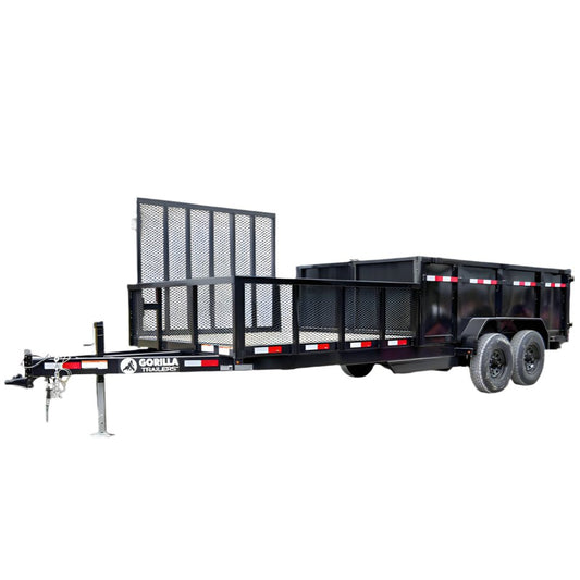 7x20 Hybrid Dump Utility Trailer with 3ft Sides Equipment (2) 7K Axles image 0