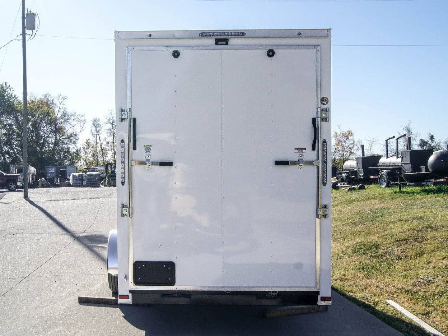 6x14 White Slant Top V-Nose Enclosed Trailer 3,500lb Axle image 3