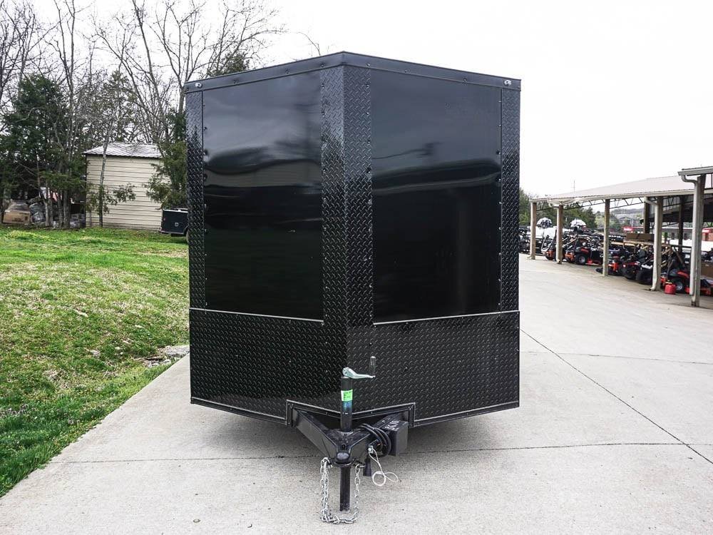 7x12 Enclosed Trailer Black V-Nose Blackout Package 3,500lb Axle Storage image 1
