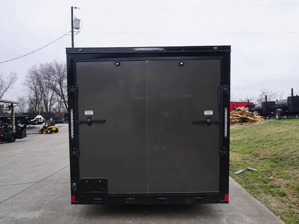 7x12 Enclosed Trailer Charcoal V-Nose Blackout Package 3,500lb Axle Storage image 5