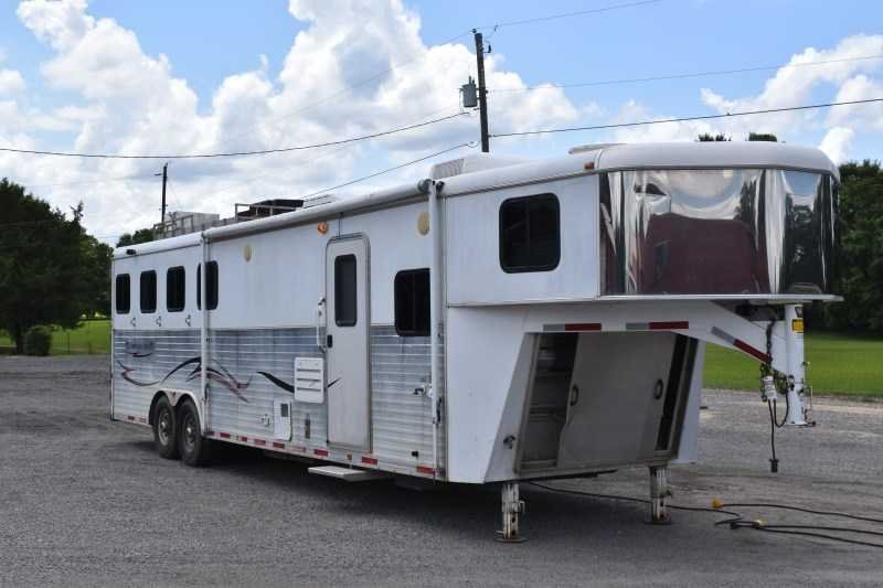 2007 American Spirit 8410GLQ 4 Horse Trailer with 10′ Short Wall image 1