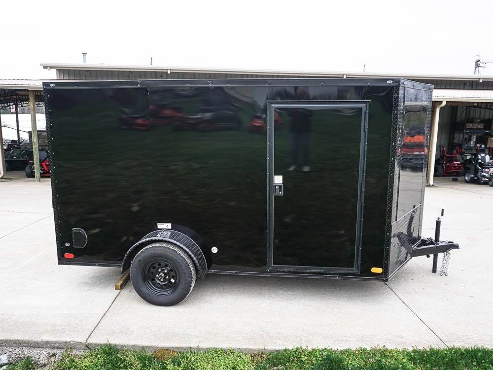 7x12 Enclosed Trailer Black V-Nose Blackout Package 3,500lb Axle Storage image 4