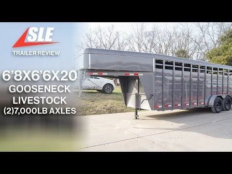 20ft Charcoal Gooseneck Livestock Cattle Trailer (2) 7K Axles image 24