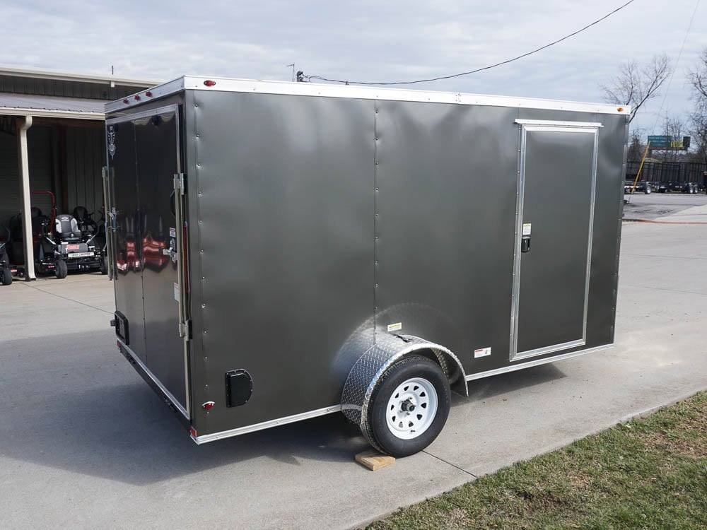 7x12 Enclosed Charcoal Trailer with Silver ATP 3500lb Axle Storage image 3