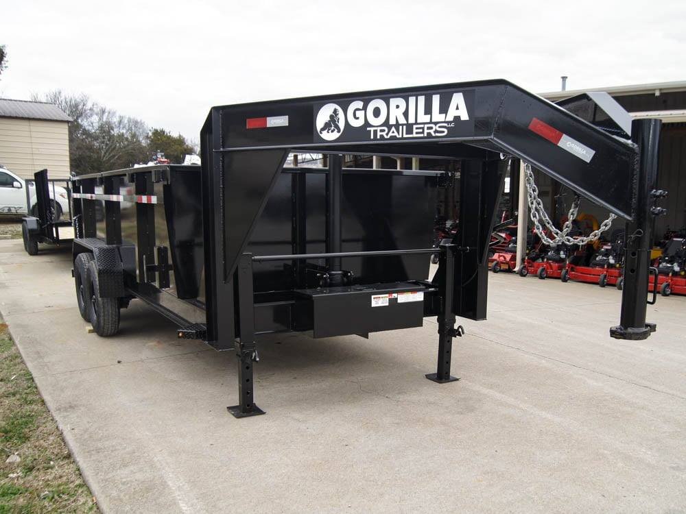 7x16 Gorilla Telescopic Gooseneck IBeam Dump Trailer 3ft Sides (2) 7K Axles image 12