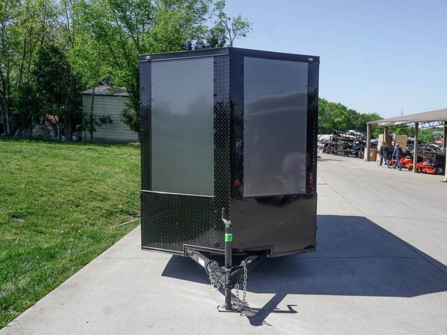 6x12 Enclosed Trailer Charcoal V-Nose Blackout Package 3,500lb Axle Storage image 1