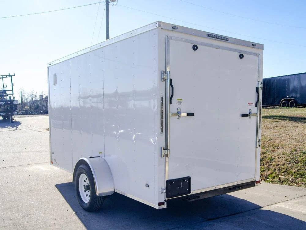 6x12 Flat Nose White Enclosed Trailer 3,500lb Axle image 4