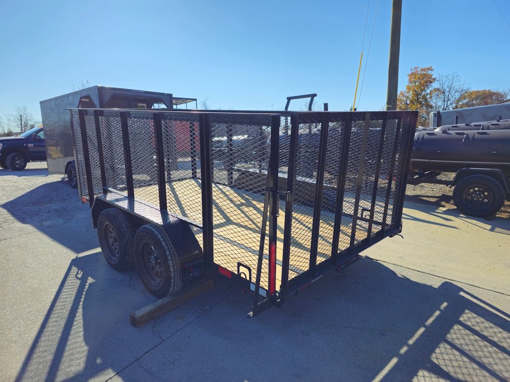6.4' X 12' Straight Deck Tandem Utility Trailer 4ft Mesh Sides (2) 3,500lb Axles image 4