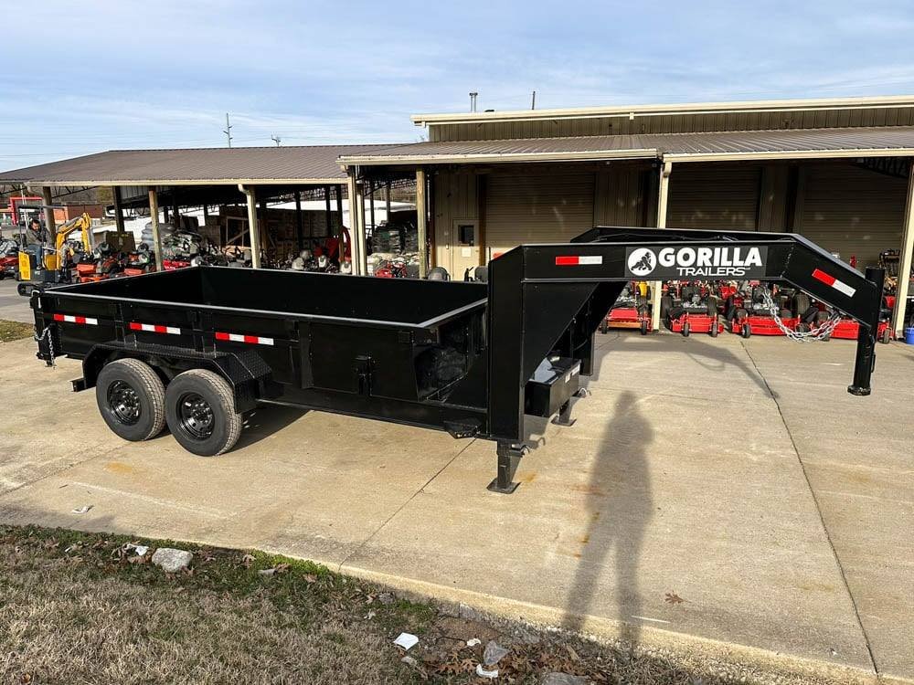 7x14 Gorilla Telescopic Gooseneck IBeam Dump Trailer 2ft Sides (2) 7K Axles image 8
