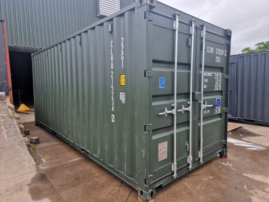 New 20Ft Shipping Container One Trip Green Easy Opening Door image 0